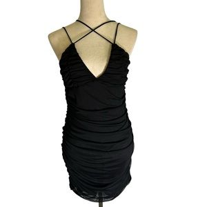 Black scrunchie dress